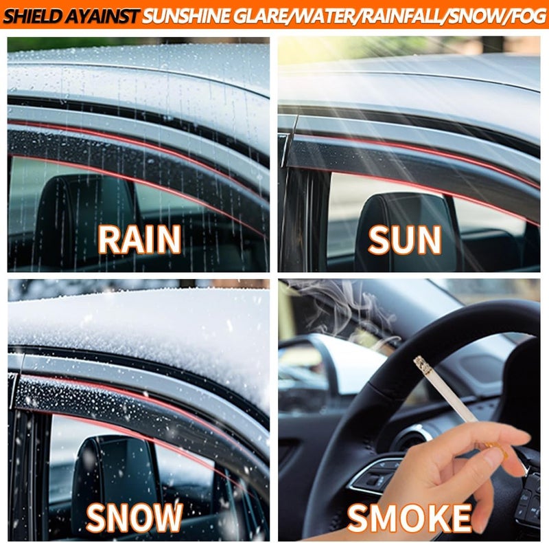 LONGKEES in-Channel Window Visors Rain Guards FIT Volkswagen Tiguan 2018-2025 (2018-2025) – 4-Piece in-Channel Dark-Smoke Polycarbonate Vent Deflectors - Image 4